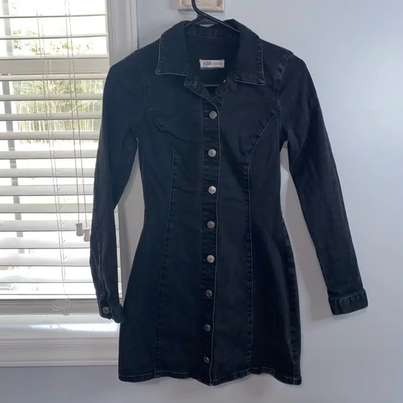 Trf Dresses | Dark Wash Denim Dress | Color: Black/Blue | Size: 5j | Eerikaam's Closet
